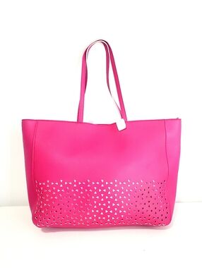 Bath & Body Works Vibrant Pink Tote with Cutout Design